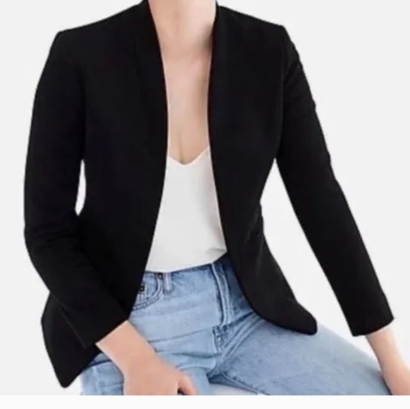 J.Crew Women's Black Going-Out Blazer Jacket in Stretch Twill Size 14 H2743 EUC - Picture 4 of 16